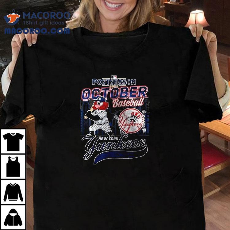 New York Yankees October Baseball Postseason Mascot Name Roster Tshirt