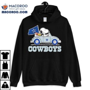 Snoopy And Woodstock Ride Car Dallas Cowboys Football Team Tshirt
