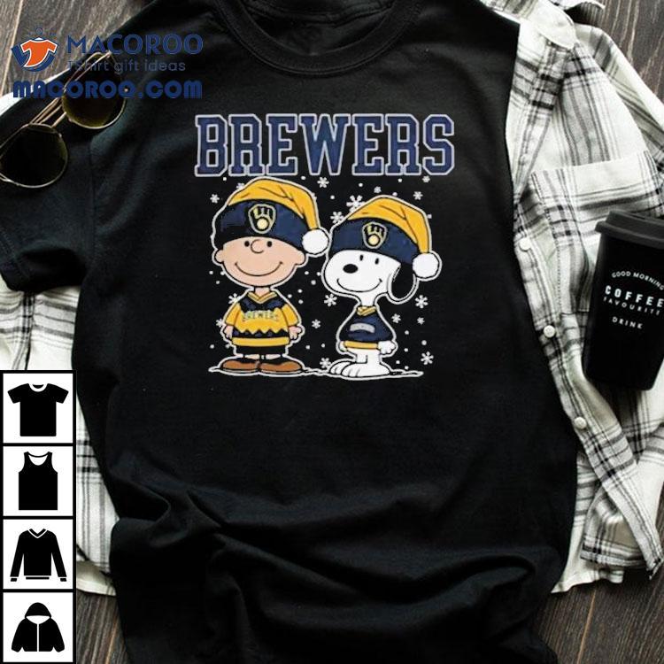  Snoopy Charlie Brown The Peanuts Milwaukee Brewers Christmas Tshirt
