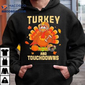 Thanksgiving Turkey And Touchdowns Football Tshirt