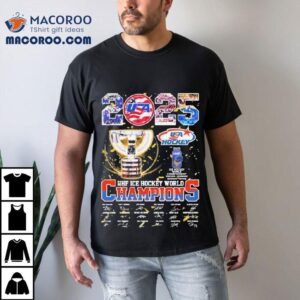 Usa Hockey 2025 Iihf Ice Hockey World Champions Trophy Signatures Shirt
