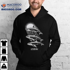 Whales Swimming In The Moonlight Lesbian Tshirt