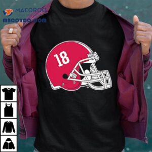 Alabama Crimson Tide Helmet Number 18 Shirt 1 Alabama Crimson Tide Helmet Number Tshirt