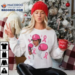 American Women Black African Fight Breast Cancer Pink Ribbon Shirt