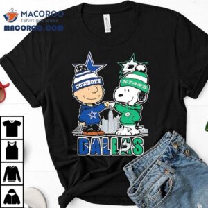 Charlie Brown And Snoopy X Dallas Cowboys And Dallas Stars Shirt 1 Charlie Brown And Snoopy X Dallas Cowboys And Dallas Stars Tshirt