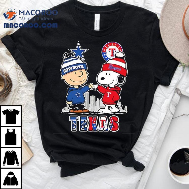Charlie Brown And Snoopy X Dallas Cowboys And Texas Rangers Shirt Charlie Brown And Snoopy X Dallas Cowboys And Texas Rangers Shirt