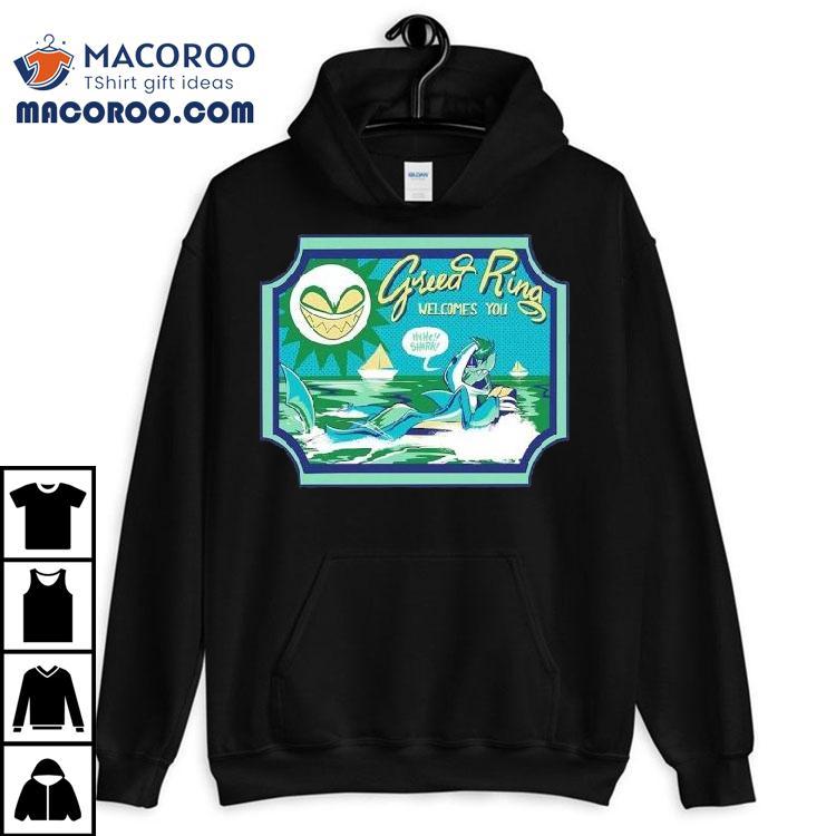 Chaz Helluva Boss Greed Ring Welcome You Hehe Shark Halloween Slasher Shirt Chaz Helluva Boss Greed Ring Welcome You Hehe Shark Halloween Slasher Shirt