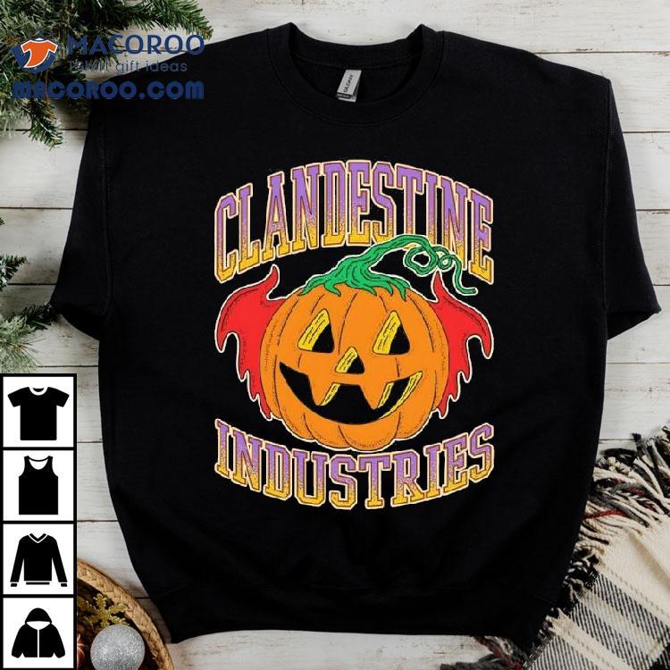 Clandestine Industries Bat Pumpkin Halloween Shirt Clandestine Industries Bat Pumpkin Halloween Shirt