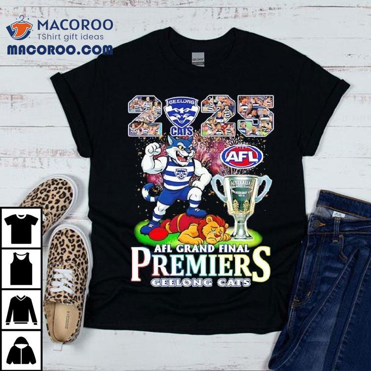 Geelong Cats Victory 2025 Afl Grand Final Premiers Mascot Cup Shirt Geelong Cats Victory 2025 Afl Grand Final Premiers Mascot Cup Shirt