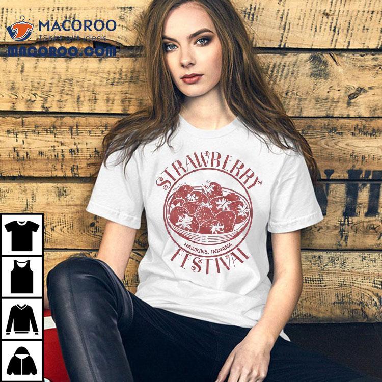 Hawkins Strawberry Festival Ringer Shirt Hawkins Strawberry Festival Ringer Shirt