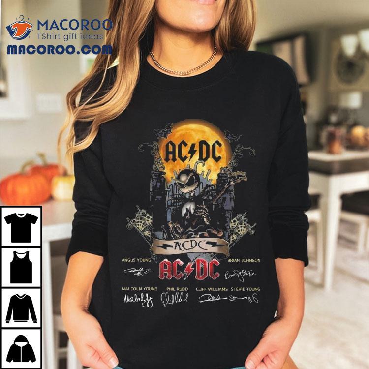 Jack Skellington Collab Ac-dc Signatures Halloween Shirt Jack Skellington Collab Ac-dc Signatures Halloween Shirt