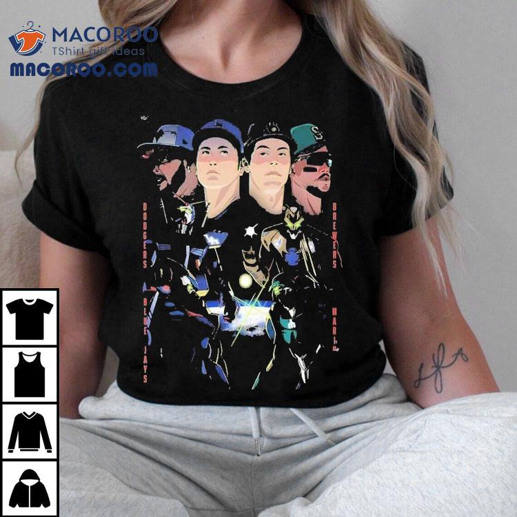 Los Angeles Dodgers X Milwaukee Brewers X Toronto Blue Jays X Seattle Mariners Mlb Playoffs 2025 Championship Series 4 Teams Remain Gundam Shirt Los Angeles Dodgers X Milwaukee Brewers X Toronto Blue Jays X Seattle Mariners Mlb Playoffs 2025 Championship Series 4 Teams Remain Gundam Shirt