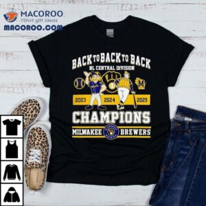 Milwakee Brewers Back To Back To Back Nl Central Division Champions 2025 Shirt 1 Milwakee Brewers Back To Back To Back Nl Central Division Champions Tshirt
