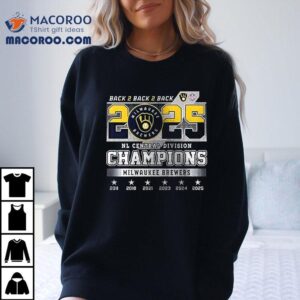 Milwaukee Brewers Nl Central Division Champions Back Back Back Name Roster Logo Tshirt