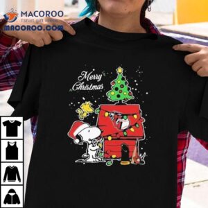 Snoopy And Woodstock The Peanuts Cleveland Guardians Merry Christmas Shirt