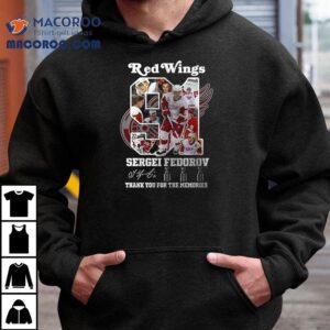 Snoopy X Detroit Red Wings Sergei Fedorov Thank You For The Memories Signature Tshirt