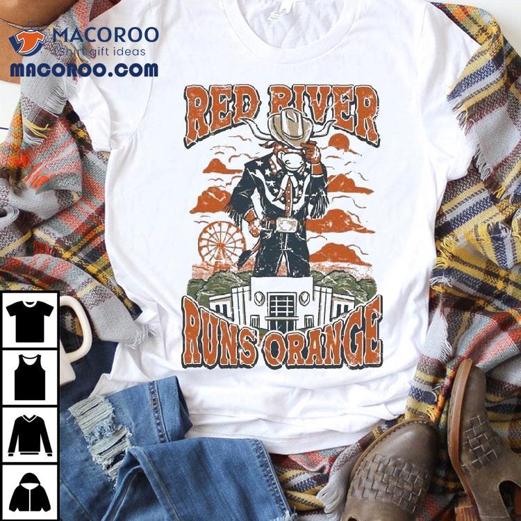 Texas Longhorns River Runs Orange Mascot Shirt Texas Longhorns River Runs Orange Mascot Shirt