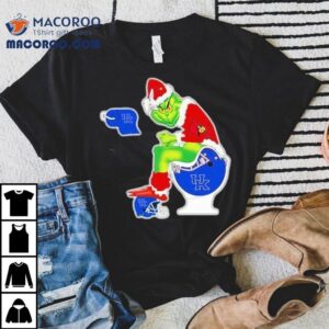 The Grinch Louisville Cardinals Sitting On Toilet Kentucky Wildcats Xmas Holiday Christmas Shirt