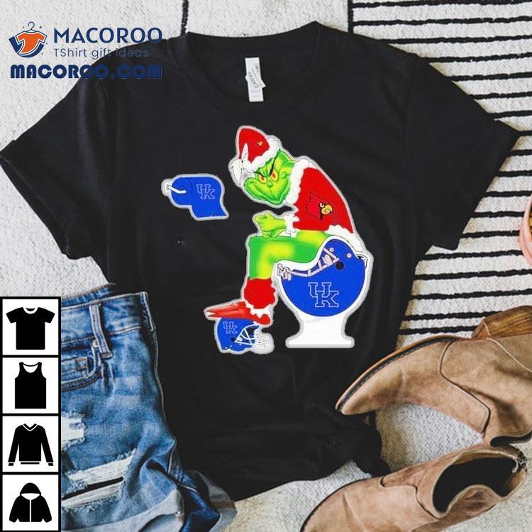 The Grinch Louisville Cardinals Sitting On Toilet Kentucky Wildcats Xmas Holiday Christmas Shirt The Grinch Louisville Cardinals Sitting On Toilet Kentucky Wildcats Xmas Holiday Christmas Shirt