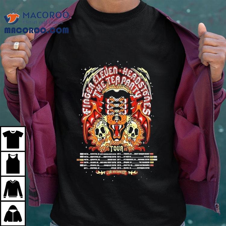 The Tea Party X Headstones X Finger Eleven Fall Tour 2025 Shirt The Tea Party X Headstones X Finger Eleven Fall Tour 2025 Shirt
