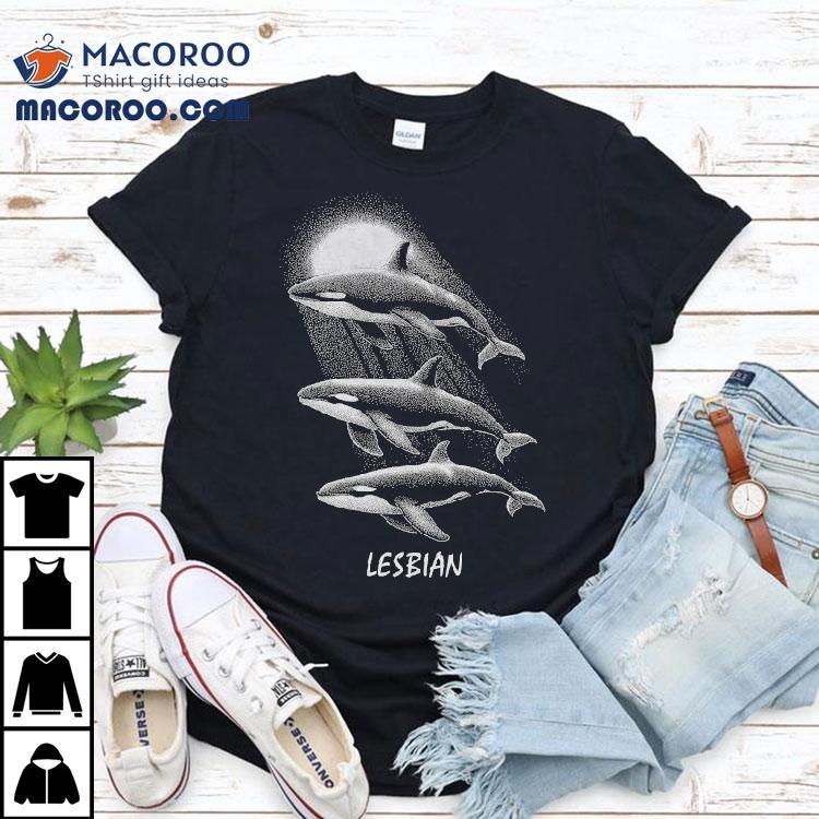 Whales Swimming In The Moonlight Lesbian Shirt Whales Swimming In The Moonlight Lesbian Shirt