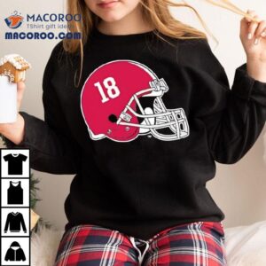 Alabama Crimson Tide Helmet Number 18 Shirt 2 Alabama Crimson Tide Helmet Number Tshirt