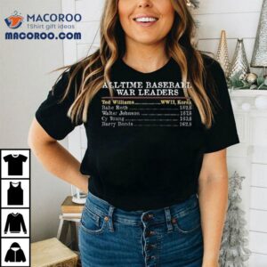 All Time Baseball War Leaders Tshirt
