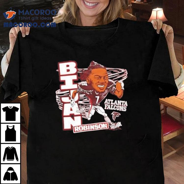 Atlanta Falcons Bijan Robinson Caricature Signature 2025 Shirt Atlanta Falcons Bijan Robinson Caricature Signature 2025 Shirt