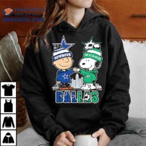 Charlie Brown And Snoopy X Dallas Cowboys And Dallas Stars Shirt 2 Charlie Brown And Snoopy X Dallas Cowboys And Dallas Stars Tshirt