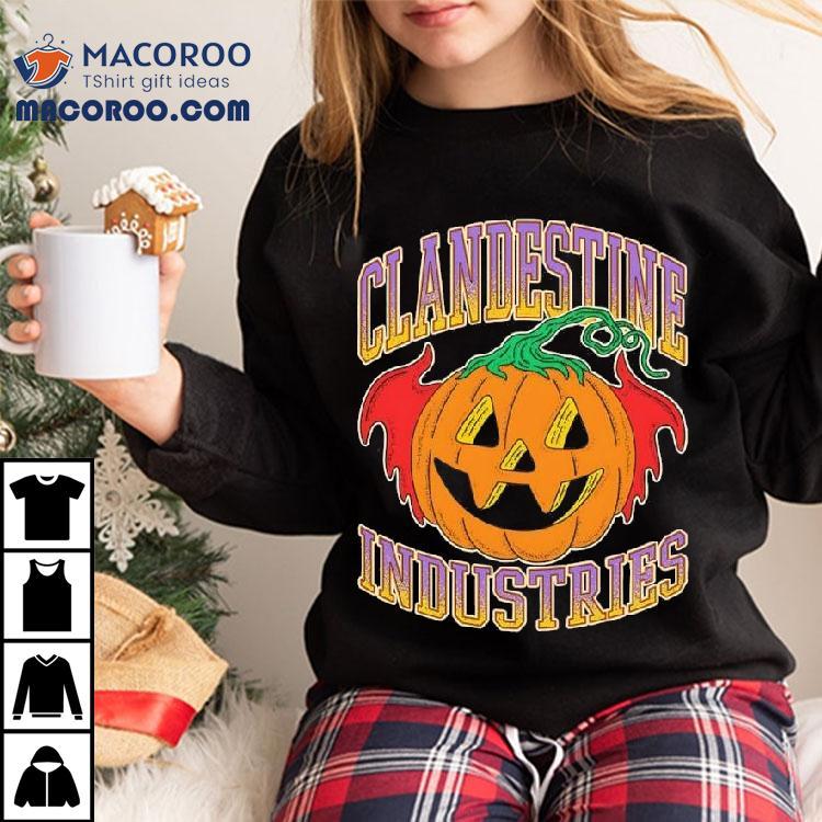 Clandestine Industries Bat Pumpkin Halloween Shirt Clandestine Industries Bat Pumpkin Halloween Shirt