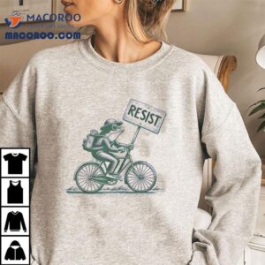 Frog On Bike Resist Portland Frog Protest Vintage Tshirt