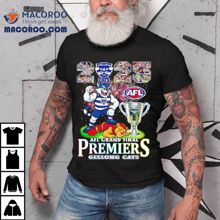 Geelong Cats Victory 2025 Afl Grand Final Premiers Mascot Cup Shirt Geelong Cats Victory 2025 Afl Grand Final Premiers Mascot Cup Shirt