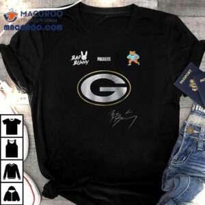 Green Bay Packers X Bad Bunny Benito Football Mascot Signature Shirt 2 Green Bay Packers X Bad Bunny Benito Football Mascot Signature Tshirt