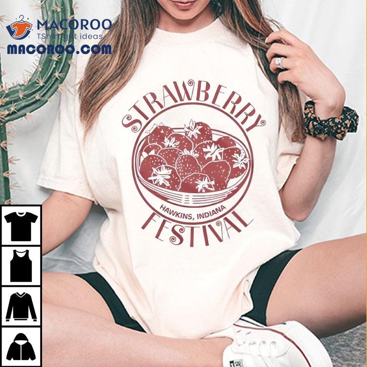 Hawkins Strawberry Festival Ringer Shirt Hawkins Strawberry Festival Ringer Shirt