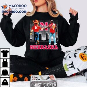 Herbie Husker And Crawford Nebraska Cornhuskers City Skyline Signature Tshirt