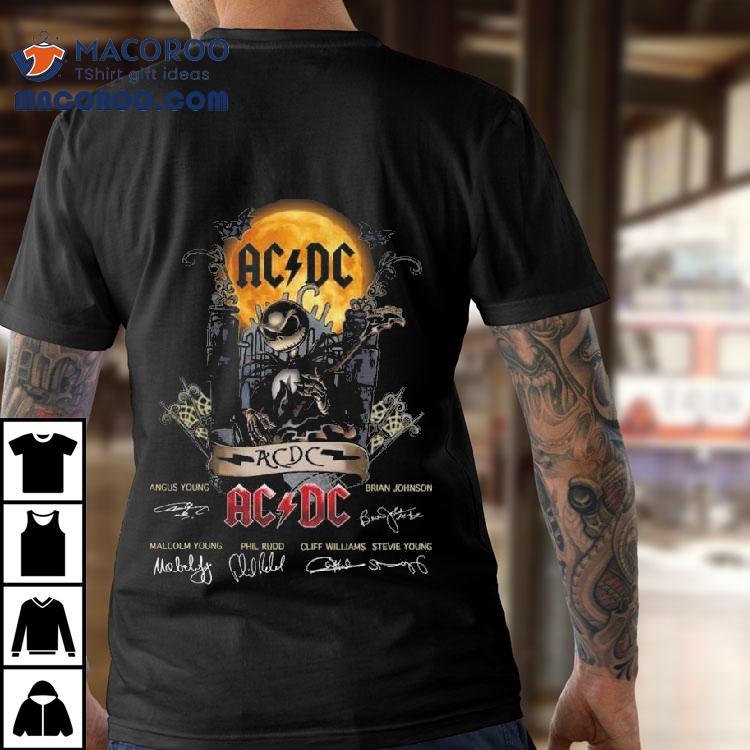 Jack Skellington Collab Ac-dc Signatures Halloween Shirt Jack Skellington Collab Ac-dc Signatures Halloween Shirt