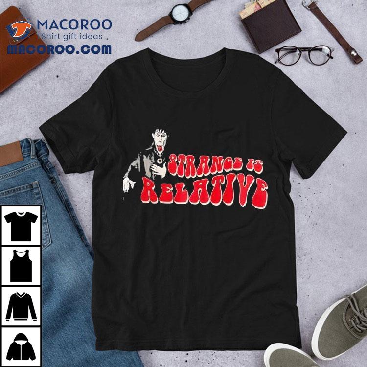 Johnny Depp Dark Shadows Strange Is Relative Movie Promo Shirt Johnny Depp Dark Shadows Strange Is Relative Movie Promo Shirt