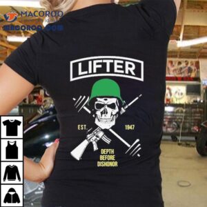 Lifter Depth Before Dishonor Est Skull Tshirt
