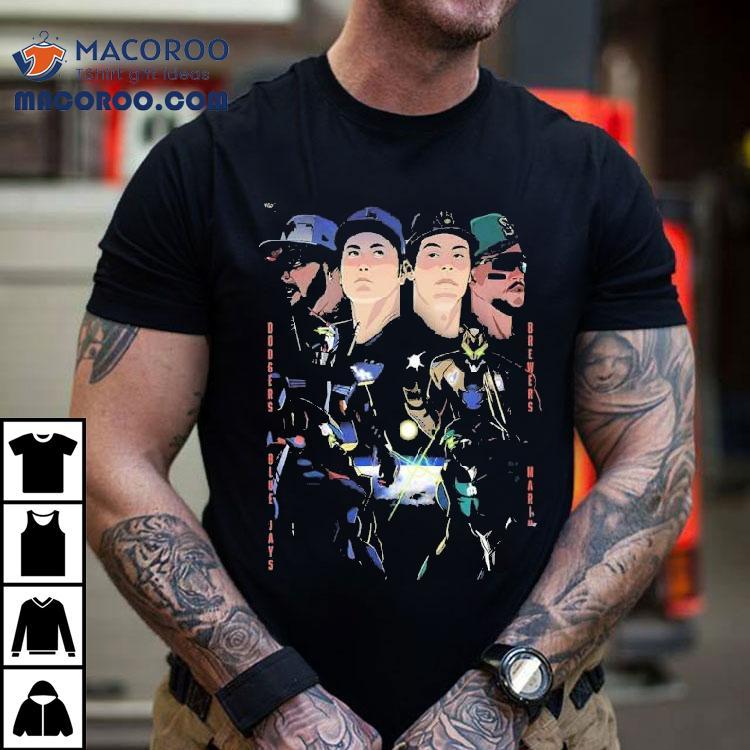 Los Angeles Dodgers X Milwaukee Brewers X Toronto Blue Jays X Seattle Mariners Mlb Playoffs 2025 Championship Series 4 Teams Remain Gundam Shirt Los Angeles Dodgers X Milwaukee Brewers X Toronto Blue Jays X Seattle Mariners Mlb Playoffs 2025 Championship Series 4 Teams Remain Gundam Shirt