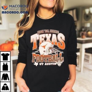 Texas Longhorns Hook Em Horns Helmet On Field Football Ut Austin Shirt 2 Texas Longhorns Hook Em Horns Helmet On Field Football Ut Austin Tshirt