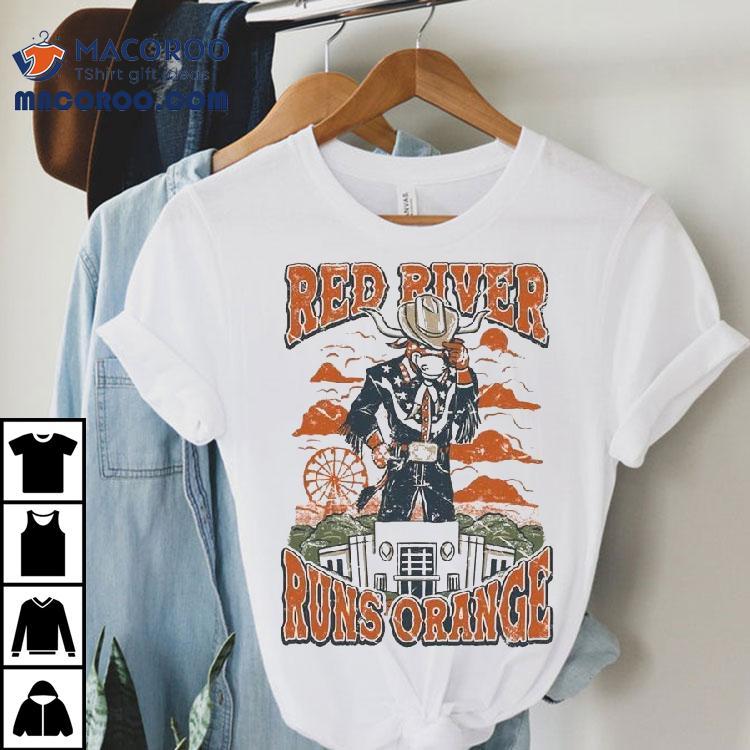 Texas Longhorns River Runs Orange Mascot Shirt Texas Longhorns River Runs Orange Mascot Shirt