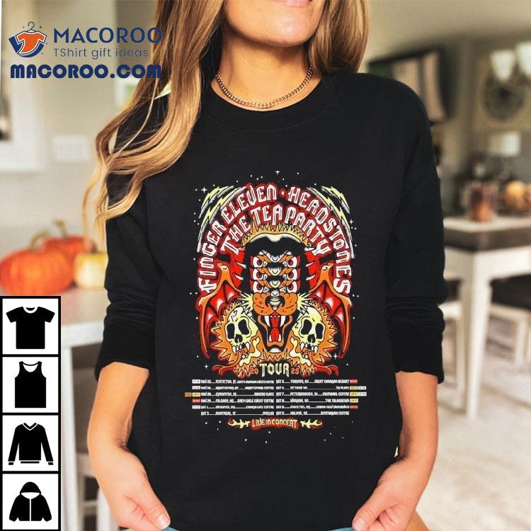 The Tea Party X Headstones X Finger Eleven Fall Tour 2025 Shirt The Tea Party X Headstones X Finger Eleven Fall Tour 2025 Shirt