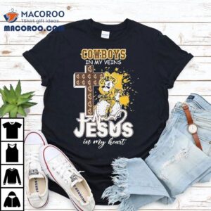 Wyoming Cowboys In My Veins Jesus In My Heart Masco Tshirt