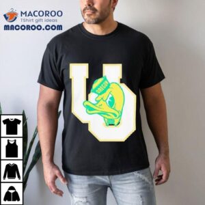 Yellow Duck Head Mascot University Oregon Tshirt