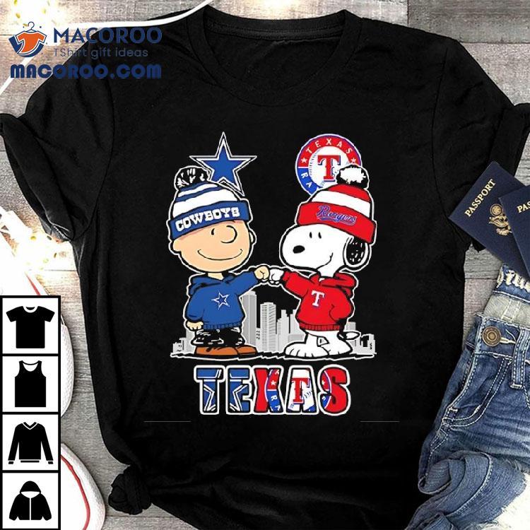 Charlie Brown And Snoopy X Dallas Cowboys And Texas Rangers Shirt Charlie Brown And Snoopy X Dallas Cowboys And Texas Rangers Shirt