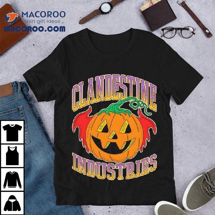 Clandestine Industries Bat Pumpkin Halloween Shirt Clandestine Industries Bat Pumpkin Halloween Shirt