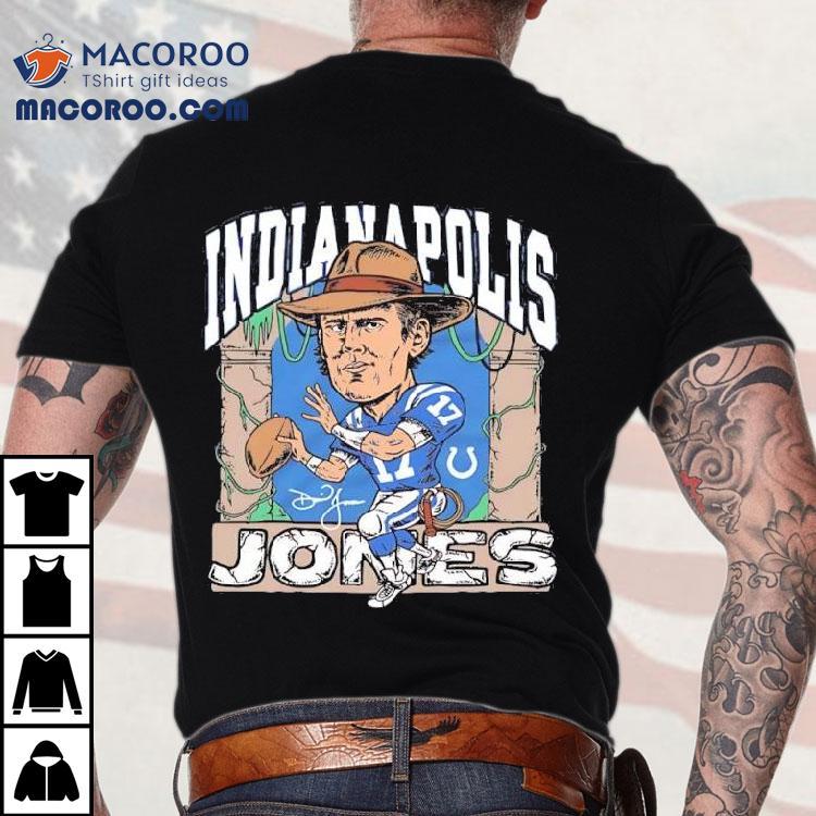 Daniel Jones Indianapolis Colts Indianapolis Jones Signature Logo Shirt Daniel Jones Indianapolis Colts Indianapolis Jones Signature Logo Shirt
