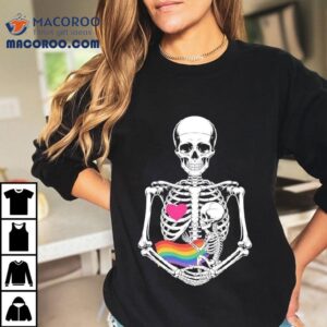 Halloween Lesbian Pregnancy Pride Baby Pregnant Skeleton Shirt 3 Halloween Lesbian Pregnancy Pride Baby Pregnant Skeleton Tshirt