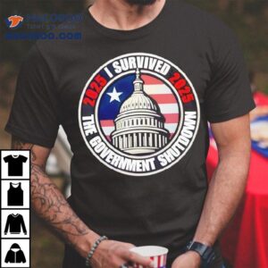 I Survived The Government Shutdown Retro Tshirt