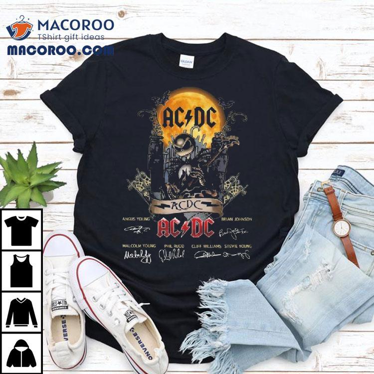 Jack Skellington Collab Ac-dc Signatures Halloween Shirt Jack Skellington Collab Ac-dc Signatures Halloween Shirt